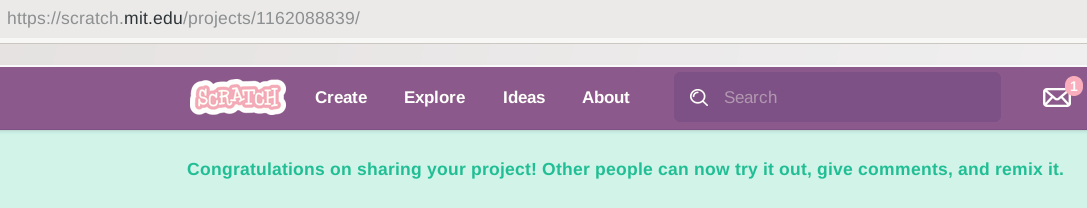 Sharing confirmation message