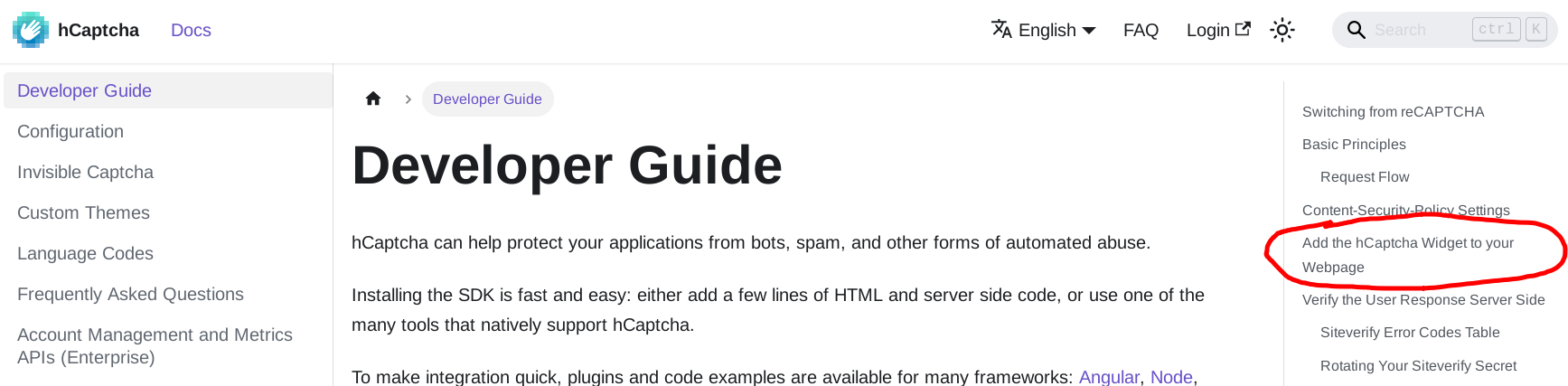 Add the hCaptcha Widget to your Webpage