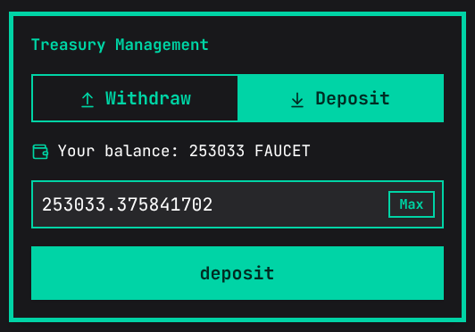 Depositing tokens